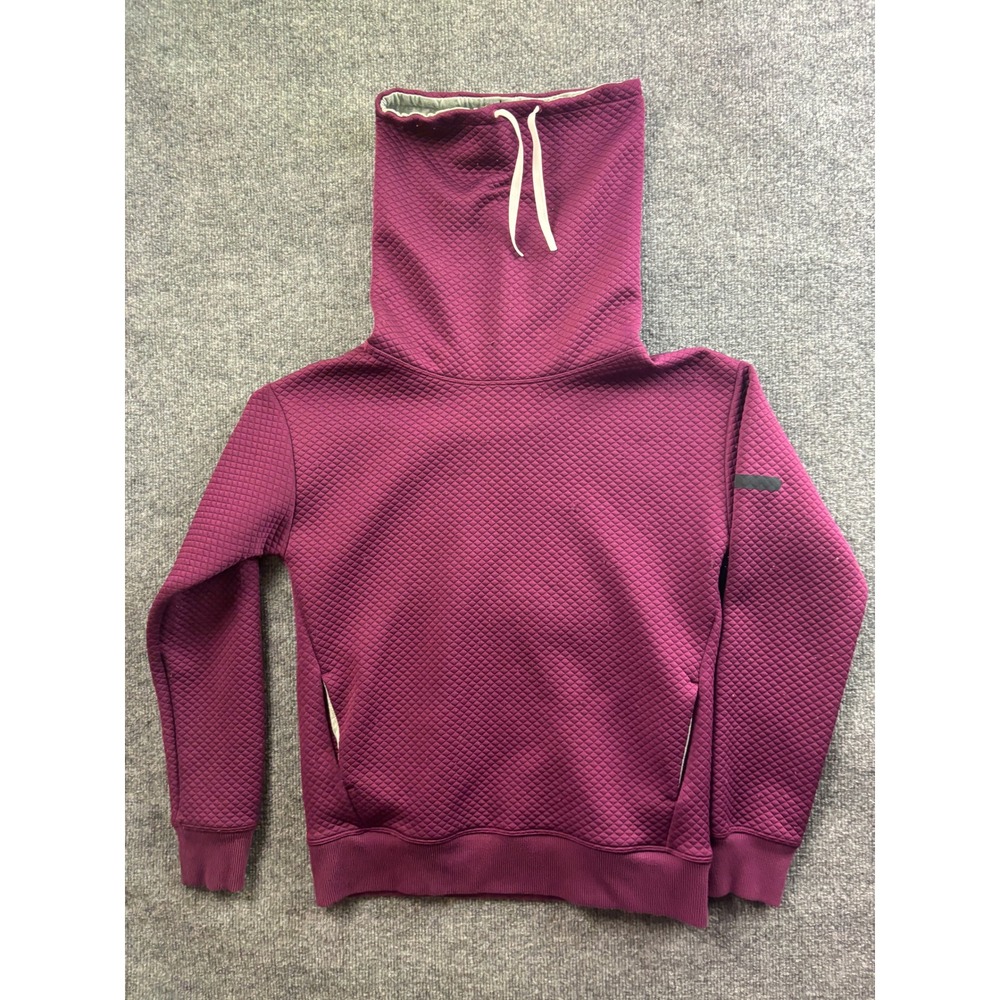 Under Armour Quilted Funnel Neck Sweatshirt Women Small Purple Diamond Texture